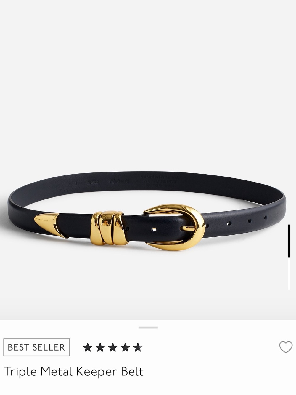 NWOT Madewell Metal Keeper Belt